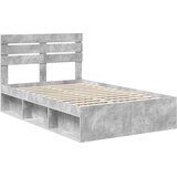  Krevetna konstrukcija Beton 120 x 190 cm Čvrsto borovo drvo | shoptok.hr