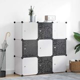  Kockasti Ormarić za Pohranu s 9 Odjeljaka Crno Bijeli | shoptok.hr