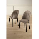 Hanah home set trpezarijskih stolica Mara 6 kom, kapućino tkanina Babyface, crne metalne noge | Eponuda.com