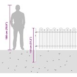  Spike Lok Ograja Črna 200 x 130 cm Prašno lakirano jeklo, (5000157793) | Shoptok.si