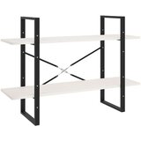  Knjižna omara 2-nadstropna bela 100x30x70 cm trdna borovina, (20705220) | Shoptok.si