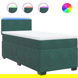 The Living Store Box spring postelja z vzmetnico temno zelena 80x200 cm žamet - Box Spring Postelja, (21491427) | Shoptok.si