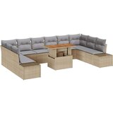  Set vrtnega kavča 11 delni s blazinami Bež poli ratan, (22091073) | Shoptok.si