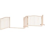  Vrata za pse s vratašcima 6 panela sklopiva 480 cm drvo topole Smeđa 80 x 60 x 2 cm | Shoptok.si