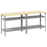  Set radnog stola s policom 2 pcs Bež i siva 200 x 55 x 85 cm | Eponuda.ba