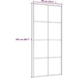  Klizna vrata od aluminija i stakla ESG 90 x 205 cm crna | shoptok.hr