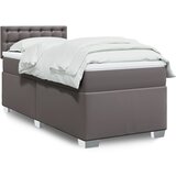  The Living Store Box spring postelja z vzmetnico siva 90x190 cm umetno usnje - Box Spring Postelja, (21496649) Cene