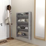 vidaXL Stenska omara za čevlje 2 kosa betonsko siva 80x18x60 cm, (20619686) | Shoptok.si