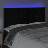 vidaXL LED posteljno vzglavje črno 180x7x118/128 cm žamet | Shoptok.si
