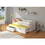ADRK Furniture Otroška postelja Tomi z ograjico - 90x200 cm - bela