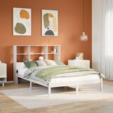 vidaXL Krevet s regalom z knjige bez madraca bijeli 140x200cm borovina Cijene