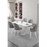 Hanah home trpezarijski set, 7 dijelova, siva Slike