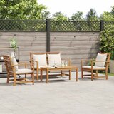  Sjedeća garnitura za vrt 4 pcs Prirodna Čvrsto teak drvo | Eponuda.ba