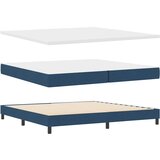  Krevet s opruga kutije s uzglavljem Plava 200 x 200 cm tkanina Slike