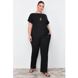 Trendyol Curve Black T-shirt-Pants Knitted Two Piece Set | Shoptok.si