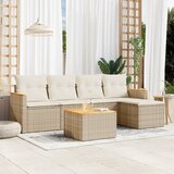  6-dijelni set vrtnih sofa s jastucima bež od poliratana 61.5 x 62 x 69 cm | shoptok.hr