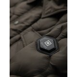 Ombre Men's quilted jacket in shirt cut - khaki | ePonuda.com