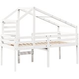  Visoki krevet s krovom bijeli 90 x 200 cm od masivne borovine | shoptok.hr