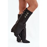 Boto Women's Ankle Boots On Heels Turned Shaft Straps With Buckles Black Nirisa | ePonuda.com