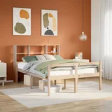 vidaXL Knjižna postelja brez vzmetnice 140x190 cm trdna borovina