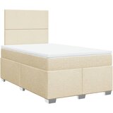 vidaXL Box spring postelja z vzmetnico krem 120x200 cm blago, (21304777) Cene
