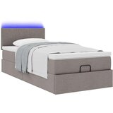 vidaXL Otomanski posteljni okvir z vzmetnico taupe 90x190 cm blago, (21609207) | Shoptok.si