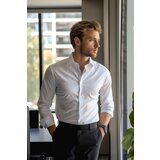 Trendyol White Slim Fit Easy Iron Smart Men's Shirt cene