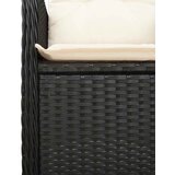  3-dijelni vrtni bistro set od poliratana s jastucima crni | shoptok.hr