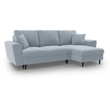 Cosmopolitan Design Svijetlo plava baršunasti sklopiva/s prostorom za odlaganje kutna garnitura Kyoto – | shoptok.hr