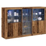 vidaXL Skrinja s LED svjetlima Staro drvo 162x37x100 cm Konstrukcijsko drvo, Skrinja s LED svjetlima Staro drvo 60,5x37x100 cm, Skrinja s LED svjetlima Staro drvo 41x37x100 cm | shoptok.hr