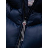 Ombre Men's long quilted jacket with large pockets - beige | shoptok.hr