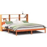vidaXL Krevet s regalom za knjige bez madraca 200x200 cm od borovine Cijene
