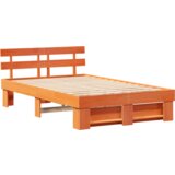  Krevetna konstrukcija s uzglavljem Voštano smeđa 135 x 190 cm | shoptok.hr