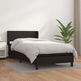 vidaXL Box spring postelja z vzmetnico črn 90x190 cm umetno usnje | Shoptok.si