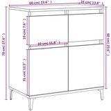  Komoda bijela 60 x 35 x 70 cm od konstruiranog drva | shoptok.hr