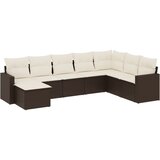  8-dijelni set vrtnih sofa s jastucima smeđi od poliratana | shoptok.hr