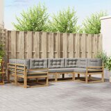  Set vanjskih sofa 6 kom. Bijela i svjetlosiva 325 x 170,5 x 73 cm | Shoptok.si