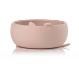 Jane Silikonska posoda za hranjenje + žlička, Pale | Shoptok.si