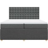  Krevet s oprugama i madracem tamnosivi 200 x 200 cm od tkanine | shoptok.hr
