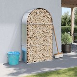 vidaXL Držač za cjepanice srebrni 120x45x210 cm od pocinčanog čelika | shoptok.hr