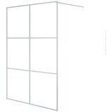 Pregrada za tuš srebrna 140 x 195 cm s prozirnim staklom ESG | shoptok.hr