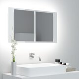 vidaXL LED kupaonski ormarić s ogledalom sjajni bijeli 80x12x45 cm Cijene