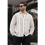 Madmext Men's Brown Patterned Long Sleeve Shirt 6734 Cene