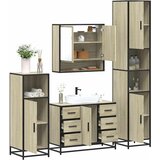  4-dijelni set kupaonskog namještaja boja hrasta sonome drveni | shoptok.hr