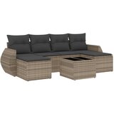 Maison Chic Seti vrtnega pohištva - Vrtna garnitura - Vrtni pohištvo set 7-delna z blazinami siv poli ratan, (21803435) | Shoptok.si