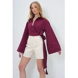 Trend Alacati Stili Ženska košulja dugih rukava Alc-X13750, Polo kragna, Bordo | Eponuda.com