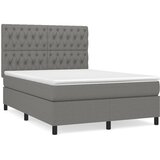  Krevet s oprugama i madracem tamnosivi 140x190 cm od tkanine | shoptok.hr