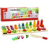  Edukativni set za sortiranje, drvena ploča za učenje matematike - voće | shoptok.hr