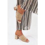 Boto Women's Heeled Sandals With Weaving Beige Ciariloria | Shoptok.si