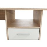 Kondela Kotna računalniška miza, hrast sonoma/bela, MAURUS NEW MA11 | Shoptok.si